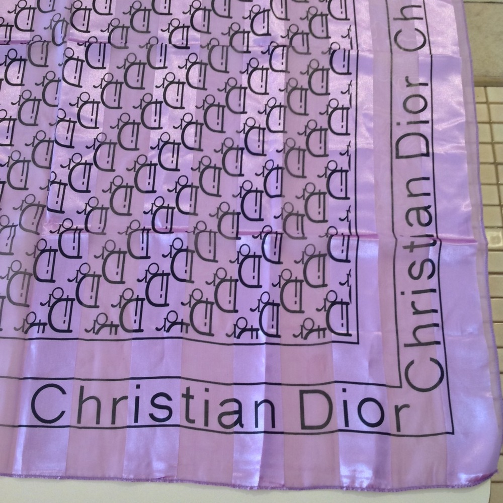 Vintage Christian Dior Scarf, purple + black